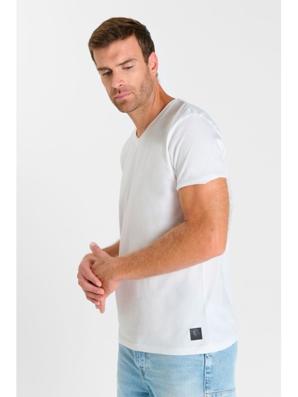 Camiseta cuello pico OBRIBS blanco| comprar ahora 2