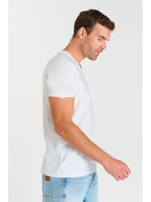 Camiseta cuello pico OBRIBS blanco| comprar ahora