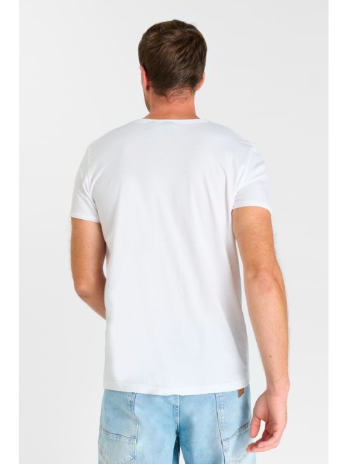 Camiseta cuello pico OBRIBS blanco| comprar ahora