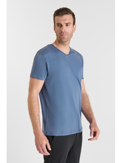 Camiseta cuello pico OBRIBS azul | comprar ahora