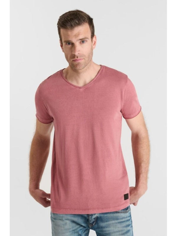 Camiseta cuello pico OBRIBS rosa | comprar ahora
