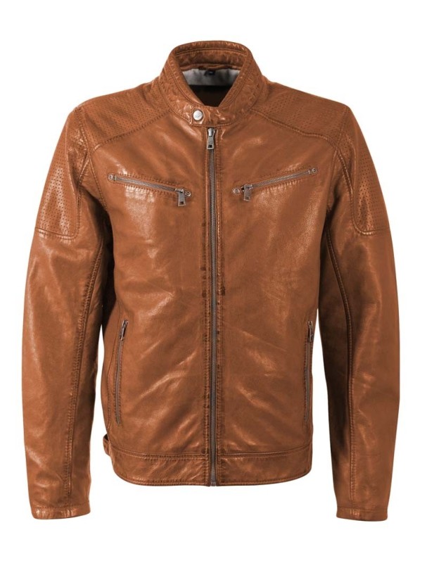 Chaqueta cuero BROUM MARRON