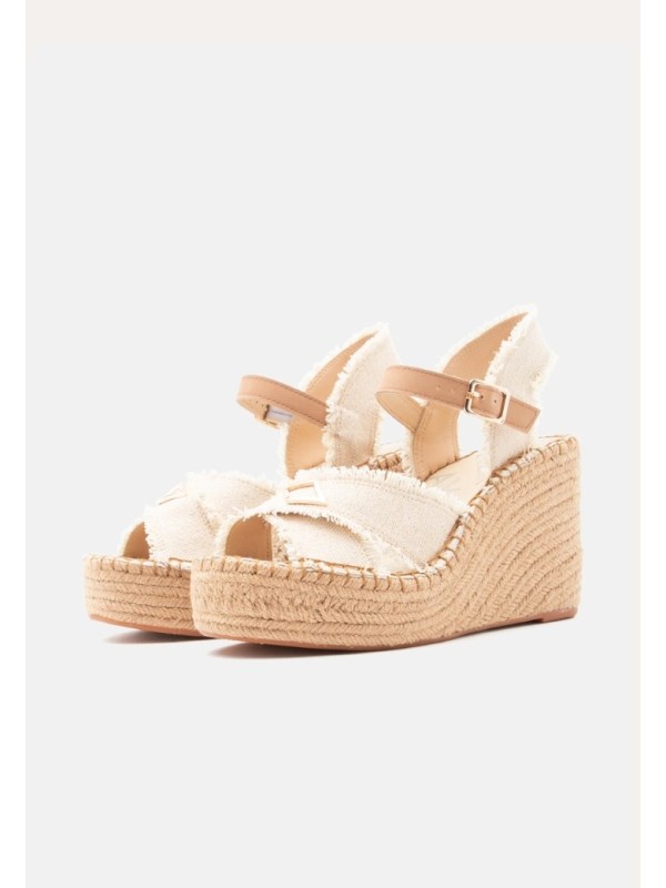 Sadalia con cuña JESS CROSS beige 2