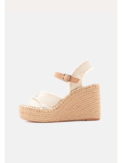 Sadalia con cuña JESS CROSS beige