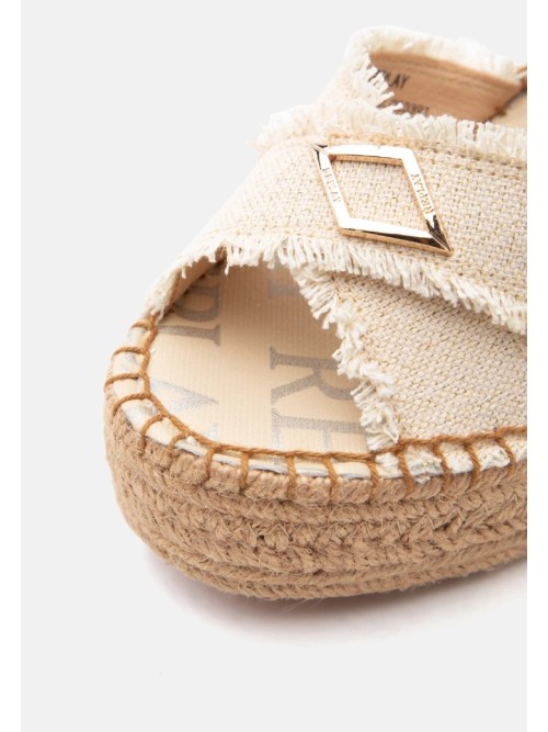 Sadalia con cuña JESS CROSS beige
