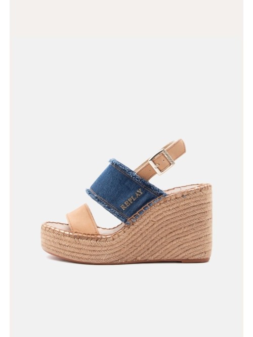 Sandalia con cuña JESS DOUBLE X denim