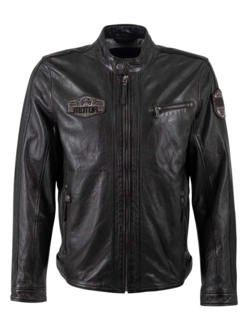 Chaqueta cuero SHYKO gris antracita