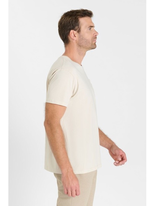 Camiseta cuello redondo NAIA beige claro