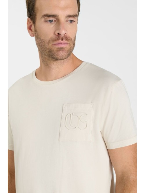Camiseta cuello redondo NAIA beige claro