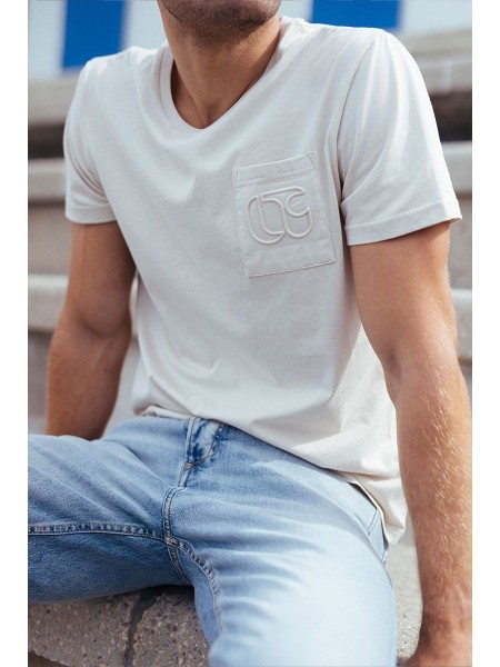 Camiseta cuello redondo NAIA blanco