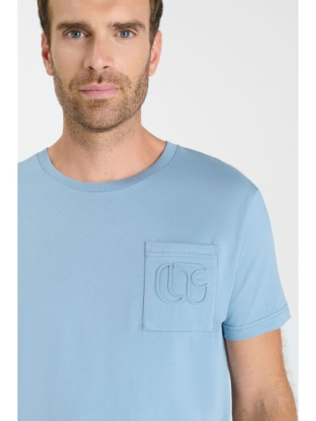 Camiseta cuello redondo NAIA azul claro