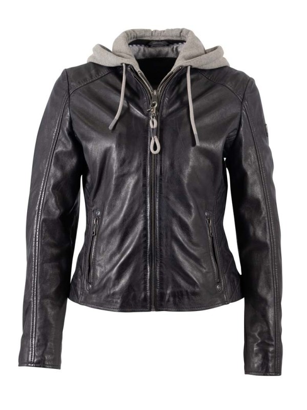 Chaqueta cuero ALVA dark ink