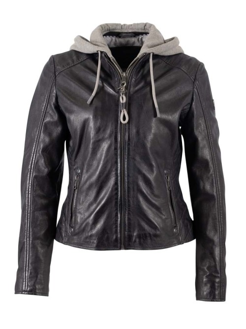 Chaqueta cuero ALVA dark ink