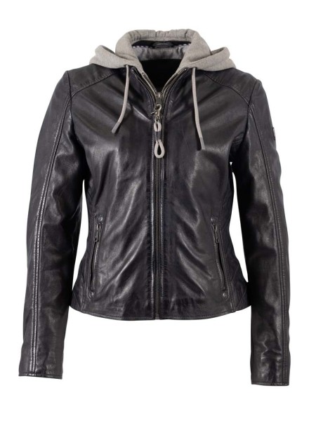 Chaqueta cuero ALVA dark ink