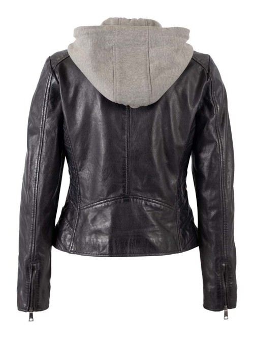 Chaqueta cuero ALVA dark ink