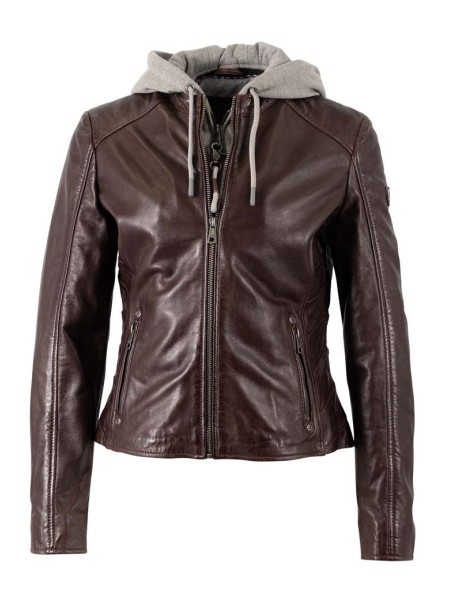 Chaqueta cuero ALVA mahagoni