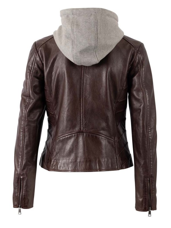 Chaqueta cuero ALVA mahagoni 2