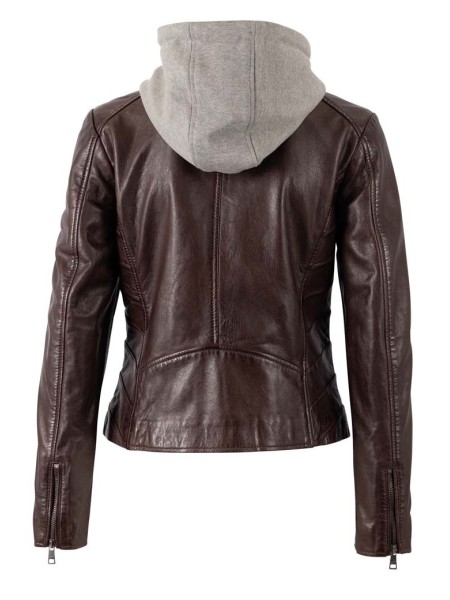 Chaqueta cuero ALVA mahagoni