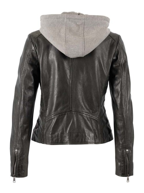 Chaqueta cuero ALVA negro