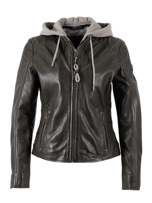 Chaqueta cuero ALVA negro