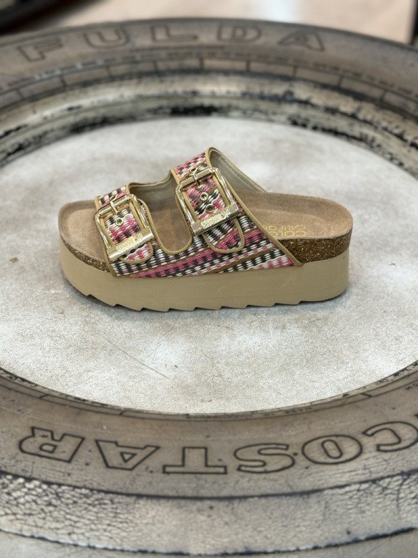 Sandalia rafia BES500 ROSA