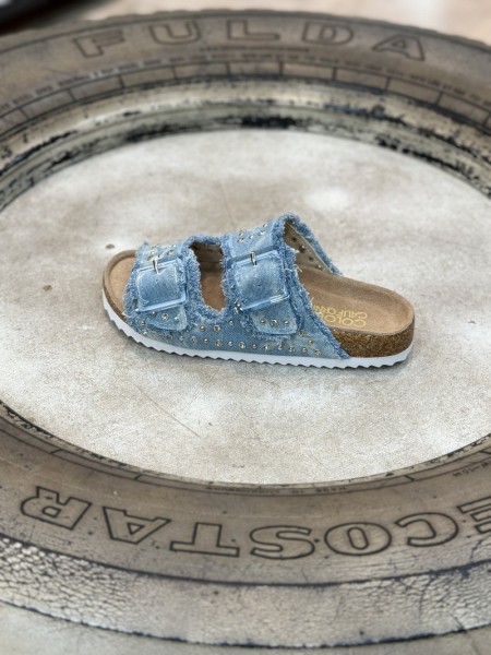 Sandalia vaquera con pedrería AZUL