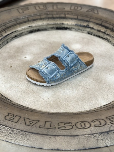 Sandalia vaquera con pedrería AZUL