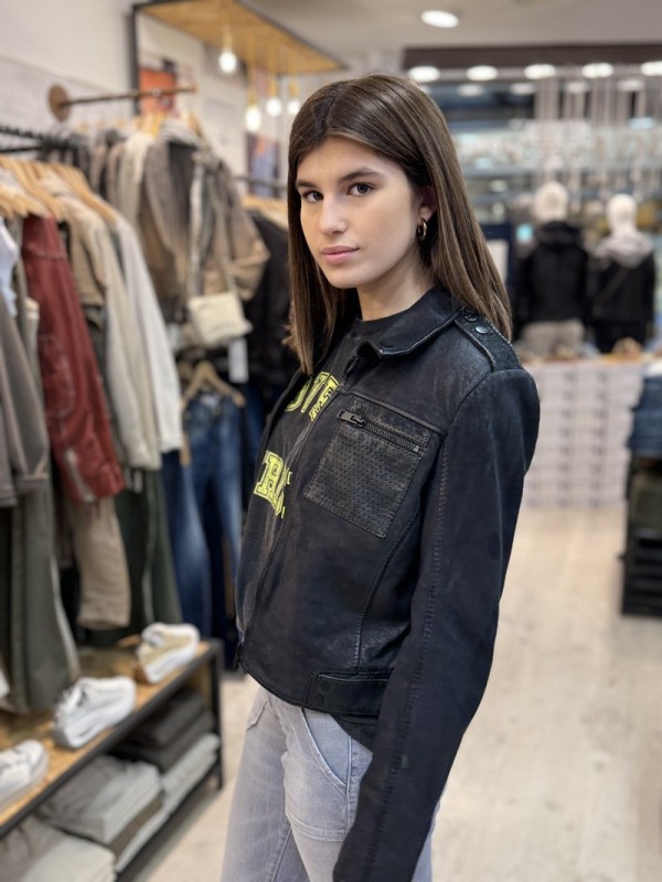 Chaqueta cuero MARIN NEGRO 2