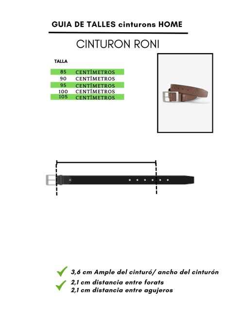Cinturón de cuero RONI marrón - comprar AHORA
