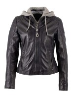 Chaqueta cuero ALVA dark ink